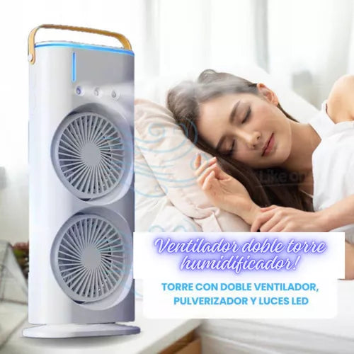 Ventilador de Torre Doble Aire Acondicionado Humidificador